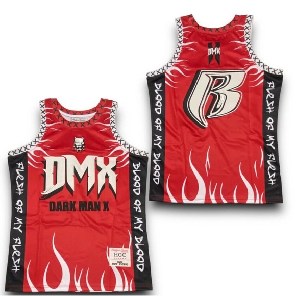 DMX Ruff Ryders Red Headgear Classics Basketball Jersey Size Medium Brand New - Picture 3 of 4